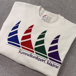 Vintage‎ Jerzees Kennebunkport Maine Sailboat Sweatshirt Made in USA Sz M
